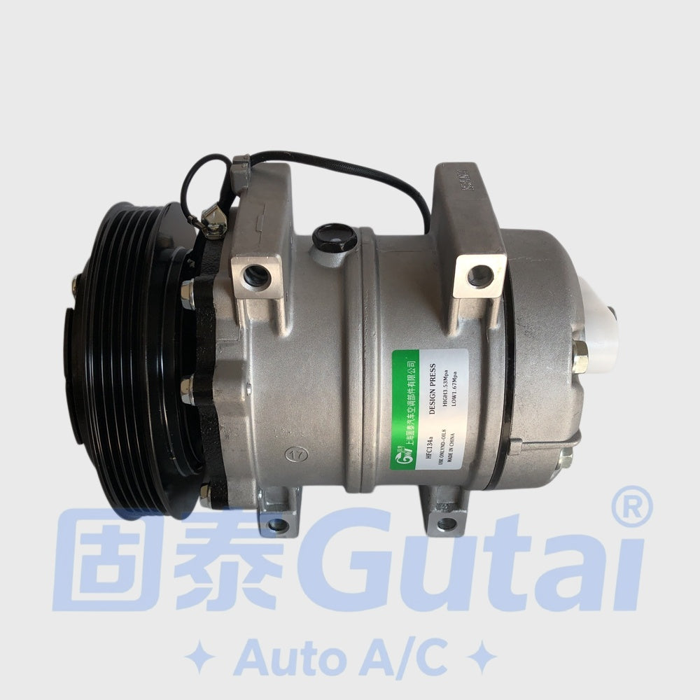 Brand-New Gutai A/C Compressor for Foton Auman GTL, Horizontal Compressor Type