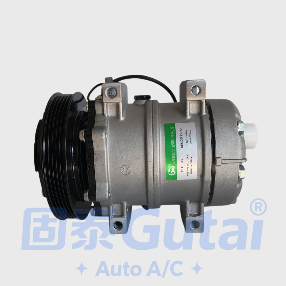 Brand-New Gutai A/C Compressor for Foton Auman GTL, Horizontal Compressor Type