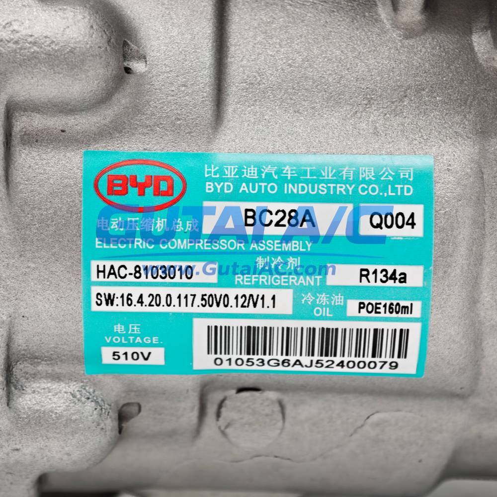 Brand-New OE BYD Qin DM 510V A/C Compressor HAC-8103010