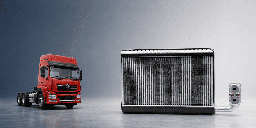 Commercial vehicle A/C evaporator for trucks, buses, and heavy-duty vehicle air conditioning systems