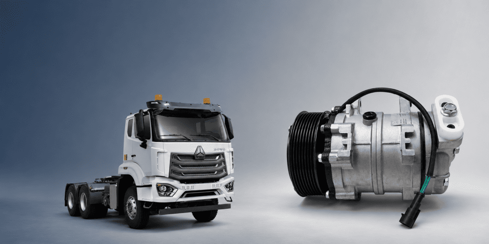 Commercial vehicle A/C compressor for heavy-duty truck air conditioning systems