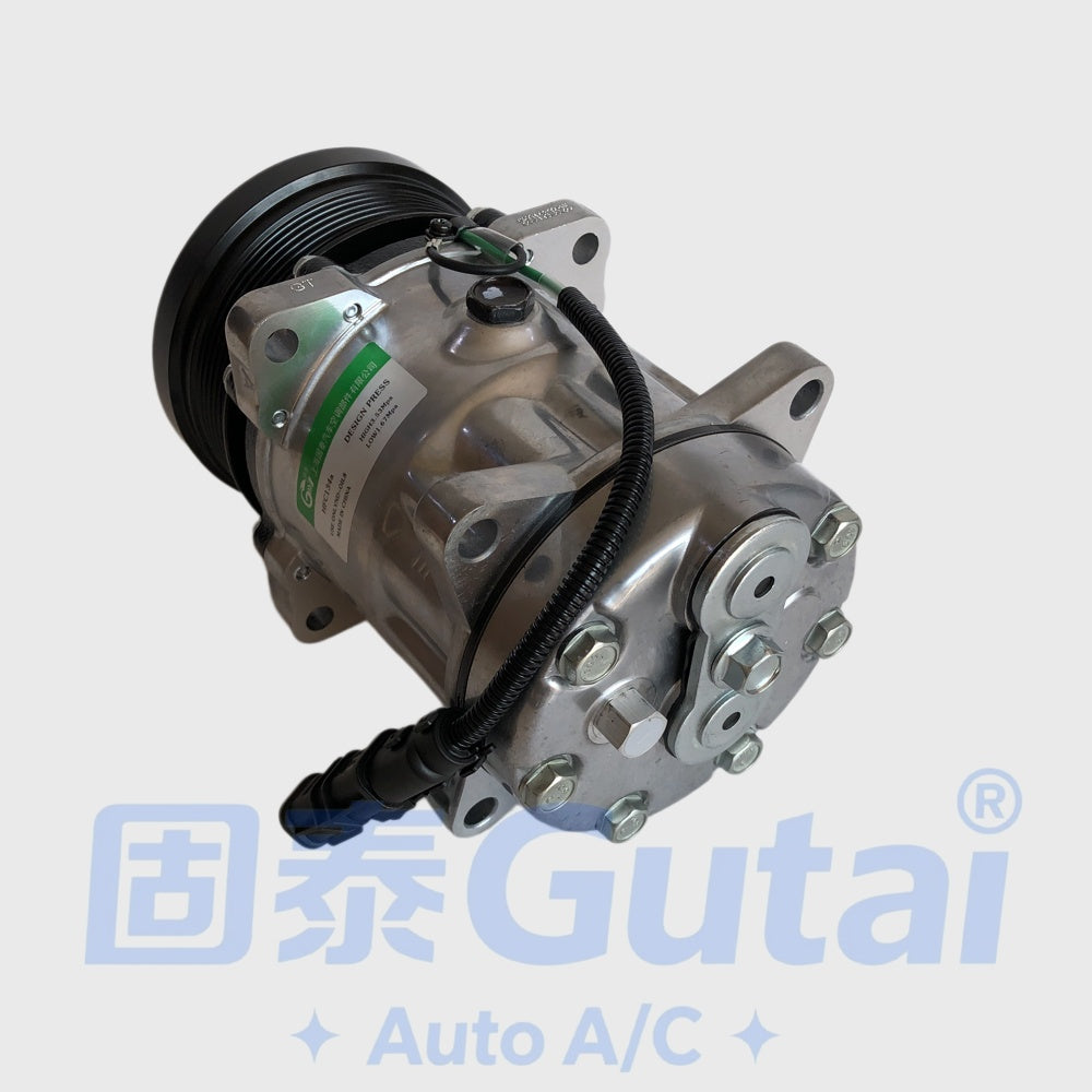Brand-New Gutai A/C Compressor for Sinotruk HOWO T5G, Rear Outlet Type