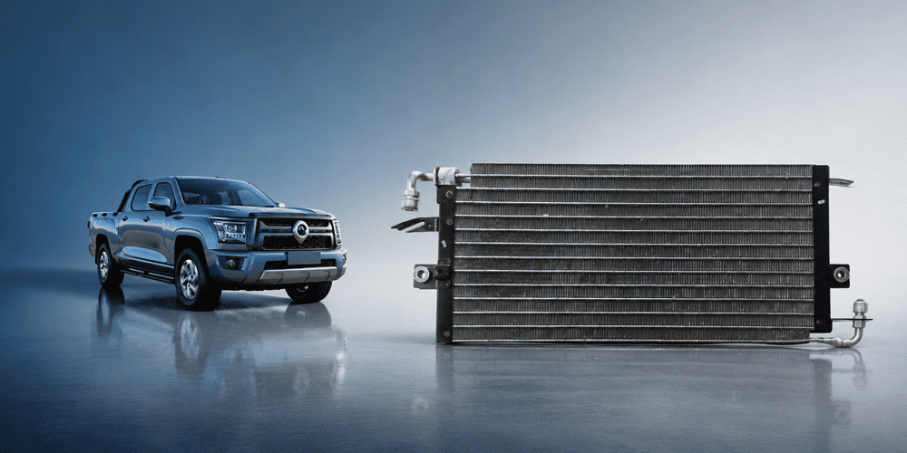 Passenger vehicle A/C condenser for cars, SUVs, and MPV air conditioning systems